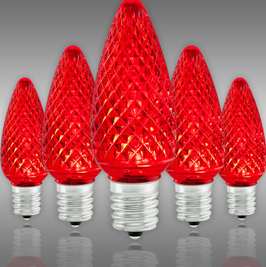 Mr Light C9 LED Bulbs — Red, 5 Pack