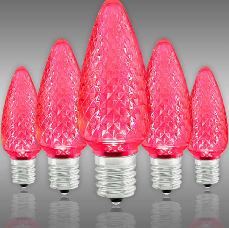 Mr Light C9 LED Bulbs — Pink, 5 Pack