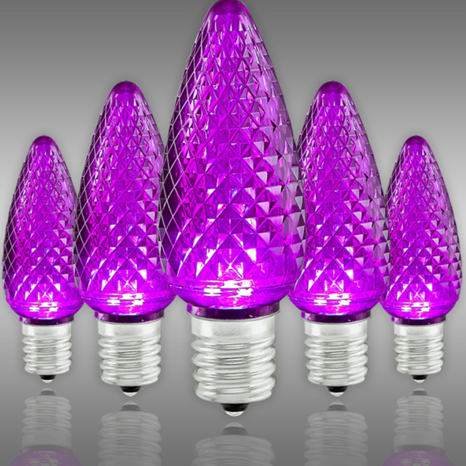 Mr Light C9 LED Bulbs — Purple, 5 Pack
